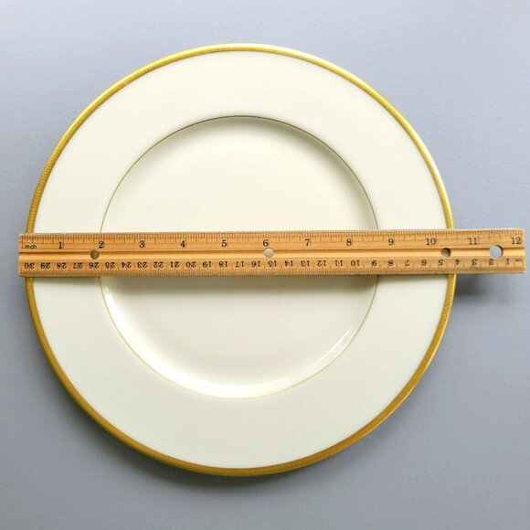 Lenox Tuxedo Dinner Plate Cream with Gold Encrusted Edge Presidential, USA Made - Picture 8 of 10